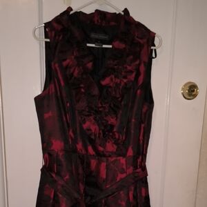 Jessica Howard | Red and Black Ruffled Mini Dress